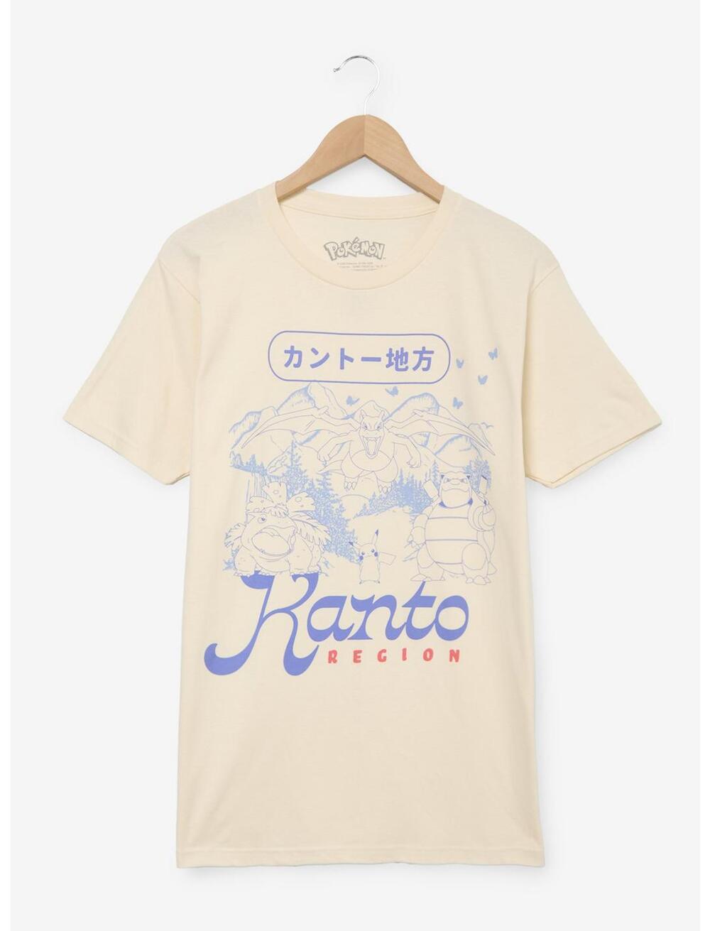 NWT BoxLunch Pokémon Kanto Region Scenic T-Shirt in Beige sz Small